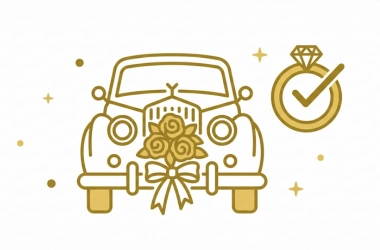 Cross-border wedding car rental and bridal transport service icon.