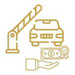Transparent pricing icon for Singapore to Malaysia private car transfer.