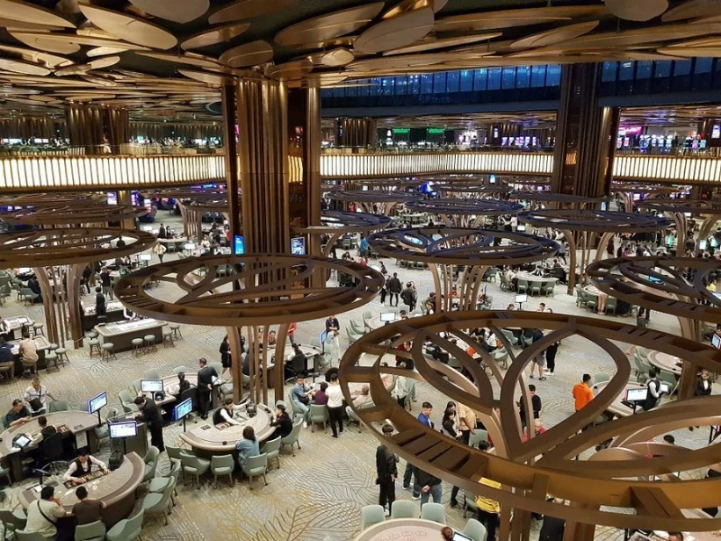 The stunning grand interior of SkyCasino at Genting Highlands featuring modern luxury decor, a world-class destination best visited with a premium Genting Highlands day trip private car.