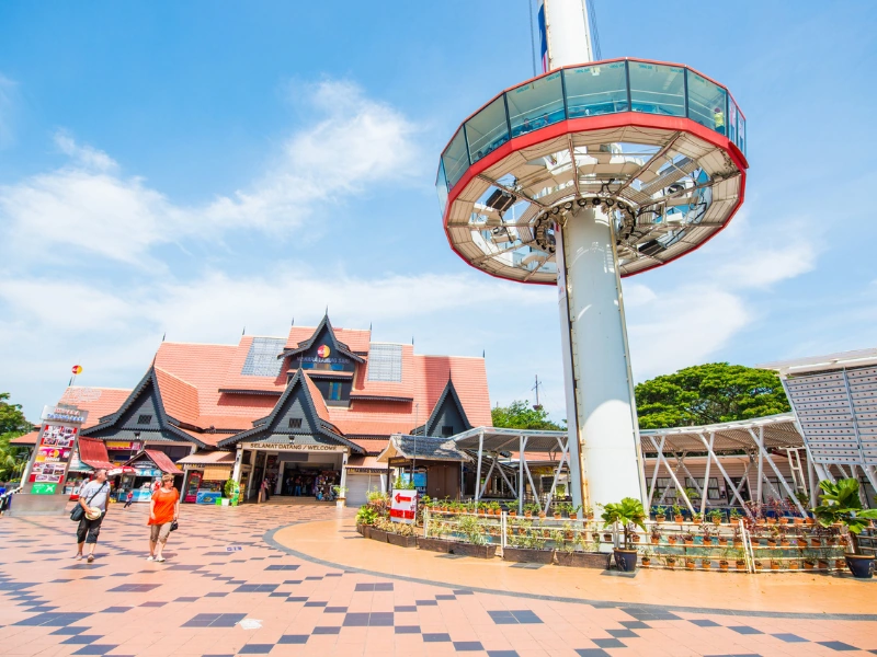The iconic Menara Taming Sari gyro tower offering panoramic city views, an exciting sightseeing stop during your Malacca day trip private car tour.
