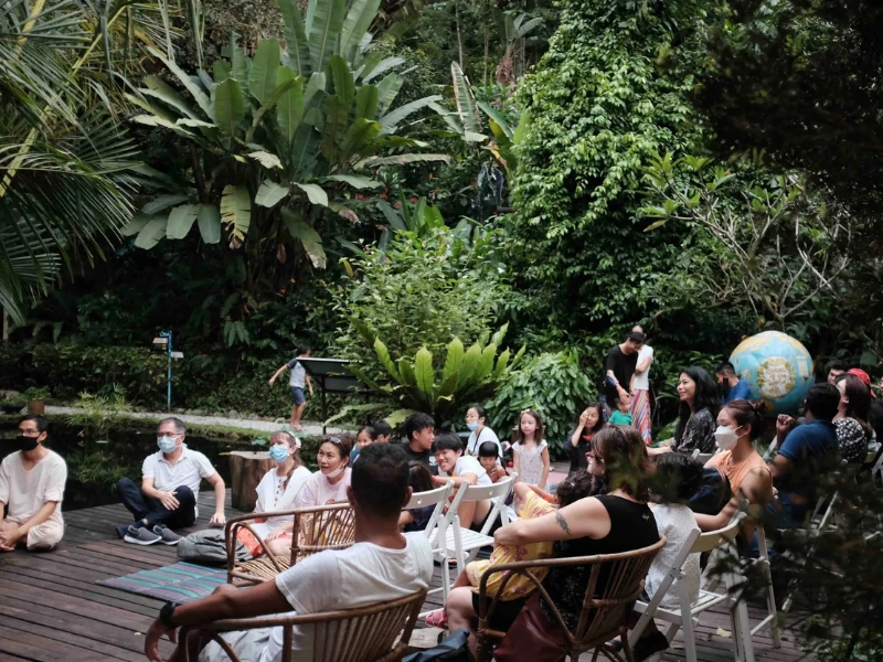 A community wellness workshop at Tropical Spice Garden, an enriching nature event you can enjoy fully with round-trip transfers on your Penang Day Trip private car.