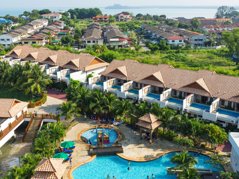 Luxurious Balinese-style water villa with a private pool at Lexis Hibiscus, a premium stay to complement your Port Dickson day trip private car experience.