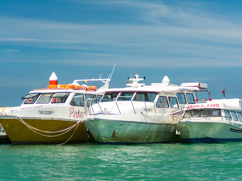 Boats docked at Mersing Jetty, the gateway to your island escape following a hassle-free Singapore to Mersing day trip.