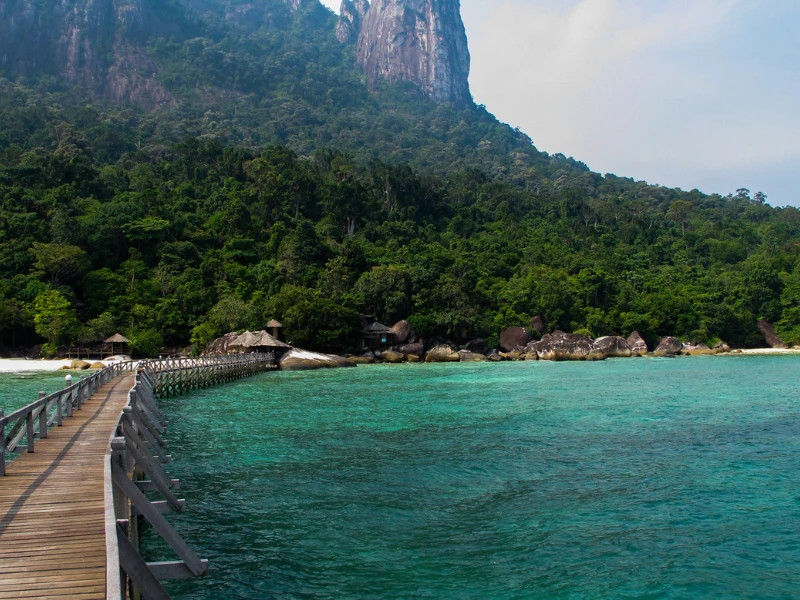 Beautiful relaxing scenery at Tioman Island, the perfect tropical escape after your comfortable Singapore to Mersing day trip.